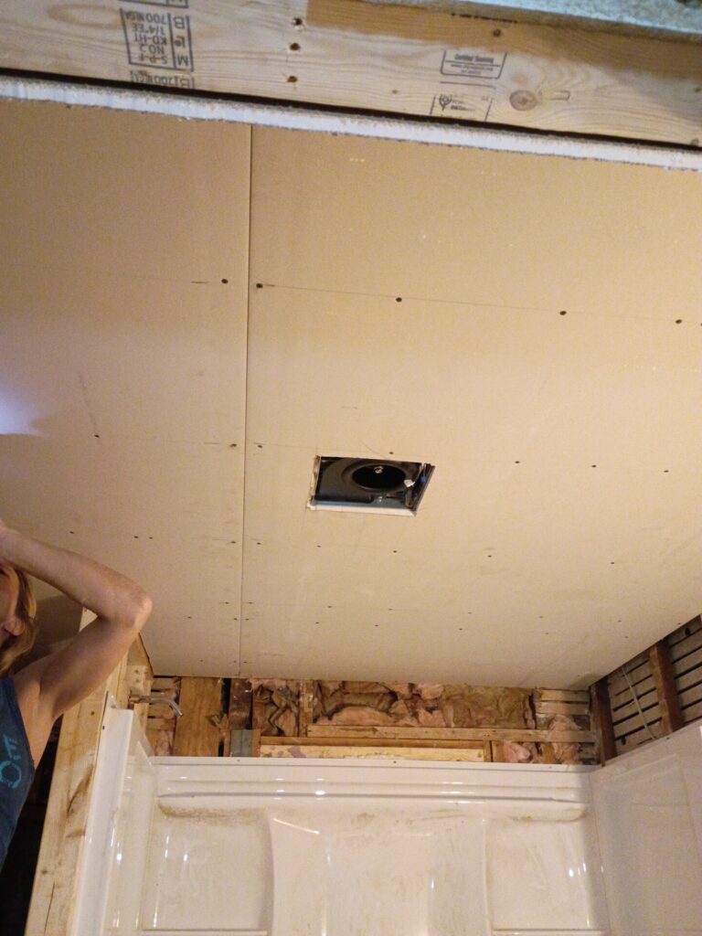 Ceiling drywall installation