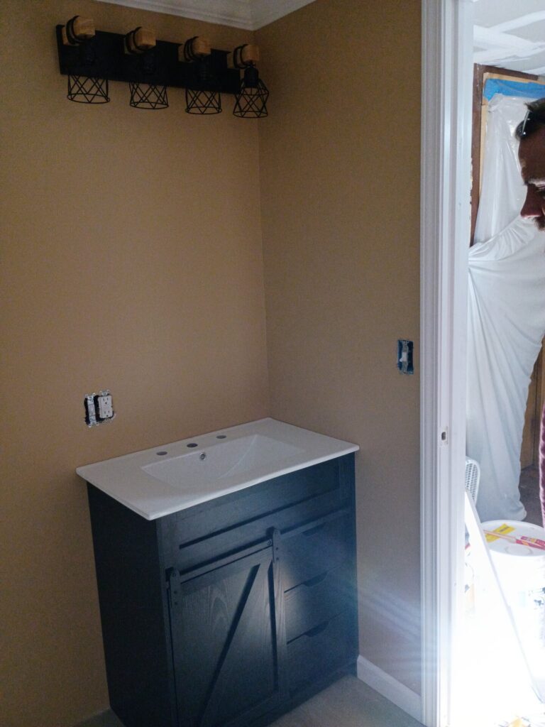 Vanity and wall lighting installation